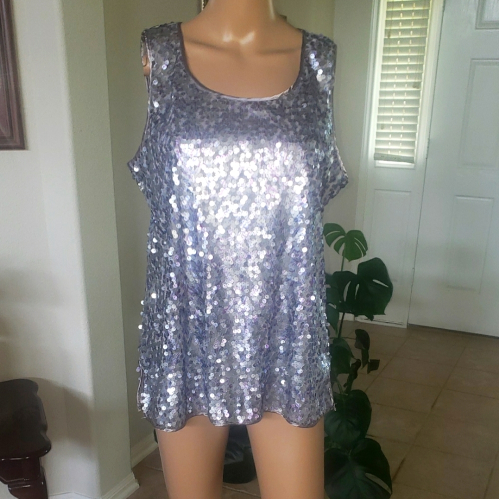 Chico's L Sequins sleeveless top
